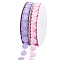 2 Rolls 2 Styles Heart & Flower Polyester Lace Ribbon, Pink, 5/8~3/4 inch(16~18mm), 1 roll/style