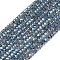 Electroplate Glass Beads Strands, Pearl Luster Plated, Faceted, Rondelle, Marine Blue, 2.4~3.2x4mm, Hole: 1mm, about 147~152pcs/strand, 39~45cm