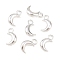 Alloy Pendants, Moon Charms, Silver, 10x6x2.5mm, Hole: 1.4mm