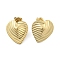 Ion Plating(IP) 304 Stainless Steel Stud Earrings, Heart, Real 14K Gold Plated, 18x17mm