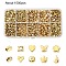 10 Styles CCB Plastic Beads, Mixed Shapes, Golden, 4~6x4~6x1.5~3.5mm, Hole: 1.2~2.3mm.