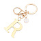 Stainless Steel Keychains, Golden, with Lobster Claw Clasps, Letter R, 97mm