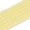 Imitation Jade Glass Beads Strands, Round, Faceted, Champagne Yellow, 3x2.5~3mm, Hole: 0.7~0.8mm, about 133~137pcs/strand, 13.78~14.37''(35cm)