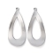 Brass Pendants, Teardrop, Hollow, Platinum, 35x15x0.8mm, Hole: 1.5mm