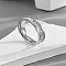 304 Stainless Steel Crystal Rhinestone Finger Rings, Stainless Steel Color, US Size 8(18.1mm)