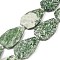 Natural Green Spot Jasper Beads Strands, Faceted Teardrop, 36~40x24~26x9.5~10.5mm, Hole: 2mm, about 9pcs/strand, 14.96''(38cm)