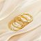 4Pcs Twist Zinc Alloy Crystal Rhinestone Finger Rings Sets, Golden, US Size 8(18.1mm)