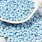 Baking Paint Glass Seed Beads, Donut, Light Sky Blue, 4x2.5mm, Hole: 1mm, about 137pcs/10g