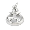 Rack Plating Brass Pendants, with Cubic Zirconia, Halloween Pumpkin Charms, Long-Lasting Plated, Lead Free & Cadmium Free, with Jump Ring, Platinum, 14.5x12x4.5mm, Hole: 3mm