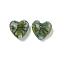 Handmade Lampwork Beads, Heart, Green, 15.5x16x9.5mm, Hole: 1.8mm