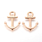 Alloy Pendants, Anchor, Light Gold, 19x15x2mm, Hole: 3mm