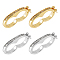 4Pcs 2 Colors Brass Micro Pave Clear Cubic Zirconia Peanut Twister Clasps, for Purse Making, Real Gold Plated & Real Platinum Plated, 19x10x2mm, Inner Diameter: 14x7.5mm, 2pcs/color