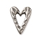 304 Stainless Steel Linking Rings, Textured Heart, Stainless Steel Color, 17x13x2.5mm, Inner Diameter: 6x7mm