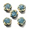 Handmade Porcelain Beads, Flower, Sky Blue, 14.5x15x6.5mm, Hole: 2mm