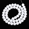 Frosted Opaque Glass Beads Strands, Round, Half Plated, AB Color Plated, White, 8~8.5mm, Hole: 1mm, about 51~53pcs/strand, 14.57~15.35 inch(37~39cm)