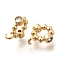 Brass Micro Pave Cubic Zirconia Tube Bails, Real 18K Gold Plated, 12x9.5x3.5mm, Hole: 1.6mm, Inner Diameter: 5mm