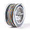 27M Segment Dyed Round Polyester Twisted Cords, with PET Plastic, for Jewelry Making, Colorful, 1mm, about 29.53 Yards(27m)/Roll