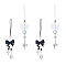 4Pcs 2 Style Acrylic & Glass & Alloy Mobile Straps, Bowknot, Mixed Color, 12.3~14.3cm, 2pcs/style