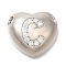 Rack Plating Brass Micro Pave Cubic Zirconia Pendants, Cadmium Free & Lead Free, Heart with Letter A~Z Charms, Platinum, Letter C, 14.5x16x6mm, Hole: 3mm