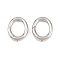 Brass Spring Gate Rings, Oval, Rack Plating, Long-Lasting Plated, Lead Free & Cadmium Free, Platinum, 13.5x11.5x3.5mm, Inner Diameter: 9x7mm