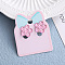 Alloy Plastic Clip-on Earrings for Kid, Platinum, Flower, 15x10mm