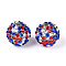 Independence Day Theme Round Resin Rhinestone Beads, for DIY Beadable Pens, Keychains and Jewelry Crafts, with Acrylic Beads Inside, Blue, 19.5~20x18~19mm, Hole: 2.8mm