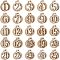 Wood Pendants, Laser Cut Wood Shapes, Flat Round with Number 1~25, BurlyWood, 43x34.5x2mm, Hole: 3.5mm, 25pcs/set
