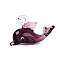 Handmade Lampwork Pendants, Dolphin Charms, Purple, 21~25x39.5~42x17~20mm, Hole: 3~4mm