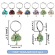 SUPERFINDINGS 14Pcs 7 Styles Tree of Life Keychain Chip Gemstone Keychain Natural Crystal Stone Handmade DIY Keychain Pendant with Stainless Steel Split Key Rings for DIY Lucky Bag Charms Keyring KEYC-FH0001-17-2