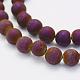 Electroplate Natural Druzy Agate Beads Strands G-G708-6mm-02-3