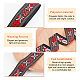 FINGERINSPIRE 20 Yards/18.3m Black Red Vintage Jacquard Ribbon 35mm Floral Butterfly Pattern Embroidered Woven Trim Ethnic Style Polyester Ribbons Retro Fabric Trim for Clothing and Craft Decor OCOR-WH0074-32-4