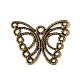 Antique Bronze Tone Filigree Butterfly Alloy Pendants X-EA11642Y-AB-1