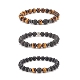 Set di braccialetti elastici con pietre preziose miste naturali e sintetiche da 3 pezzo BJEW-JB08188-1