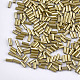 電気メッキガラスラッパビーズ  丸い穴  メタリックカラー  ゴールド  3~5x1.5~2mm  穴：0.8mm  約15000個/袋 SEED-S029-02B-04-2