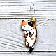 猫型合金エナメル糸通し器  スレッドガイドツール  鉄線で  オレンジ  55x17.5x4mm SENE-PW0003-036D-1