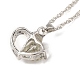 Collier pendentif coeur en résine avec chaînes singapour NJEW-C003-01B-3