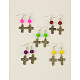 Fashion Cross Dangle Earrings EJEW-JE00230-1
