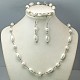 Vetro set di gioielli di perle: orecchini SJEW-JS00257-01-1