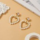Aretes colgantes con perlas de concha envuelta EJEW-TA00206-2