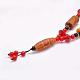 Buddhist Jewelry Natural Tibetan Agate Beaded Necklaces NJEW-F131-05-3