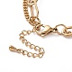 Vacuum Plating 304 Stainless Steel Double Chains Multi Layered Necklace with Column Beaded for Women STAS-E155-11G-3