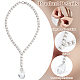 Perle de verre avec embrasses de rideaux rondes en perles de strass DIY-AB00016-4