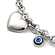 Resin Evil Eye & Heart Charm Bracelet BJEW-Z016-09P-2