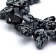 Naturschneeflocke Obsidian Perlen Stränge G-K220-22-3