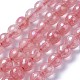 Brins de perles de verre de quartz de cerise galvanoplastie G-F627-04-B-1