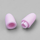 プラスチック離脱クラスプ  ゴムシリコーンの歯がひものネックレスのための  パールピンク  24x9mm  穴：2.5mm X-KY-R012-14-2