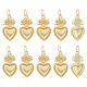 HOBBIESAY 10Pcs Sacred Heart Charms Golden Brass Pendants Charms with Jump Rings Love Shaped Dangle Charms for Jewelry Making Earrings Bracelets Necklaces Craft DIY KK-HY0001-52-1