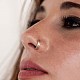 真鍮の鼻のスタッド鼻ピアスジュエリー  フープノーズリング  プラチナ  11.5mm  ピン: 18ゲージ(1mm) AJEW-BB66666-A-3