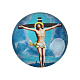 Jesus und die Jungfrau bedrucktes Glas halbrund / Kuppel Cabochons GGLA-N004-14mm-A-2