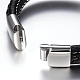 Tressée PU bracelets cordon en cuir pour hommes BJEW-H559-08B-4